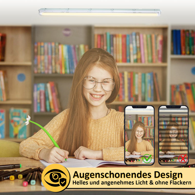 Sonnewelt LED Feuchtraumleuchte 2x 18W 120 cm T8 Neutralweiß/Kaltweiß
