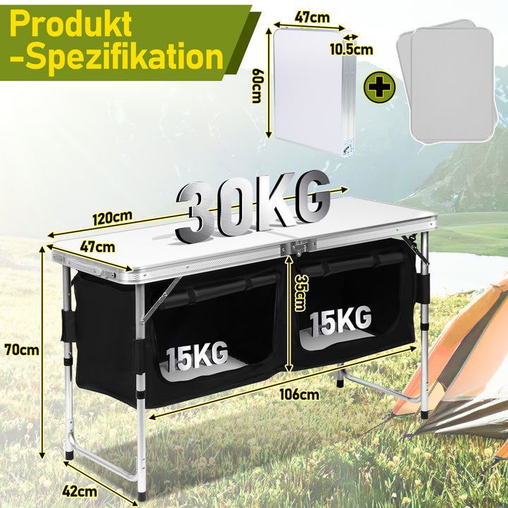 Sonnewelt foldable camping kitchen with 2 compartments