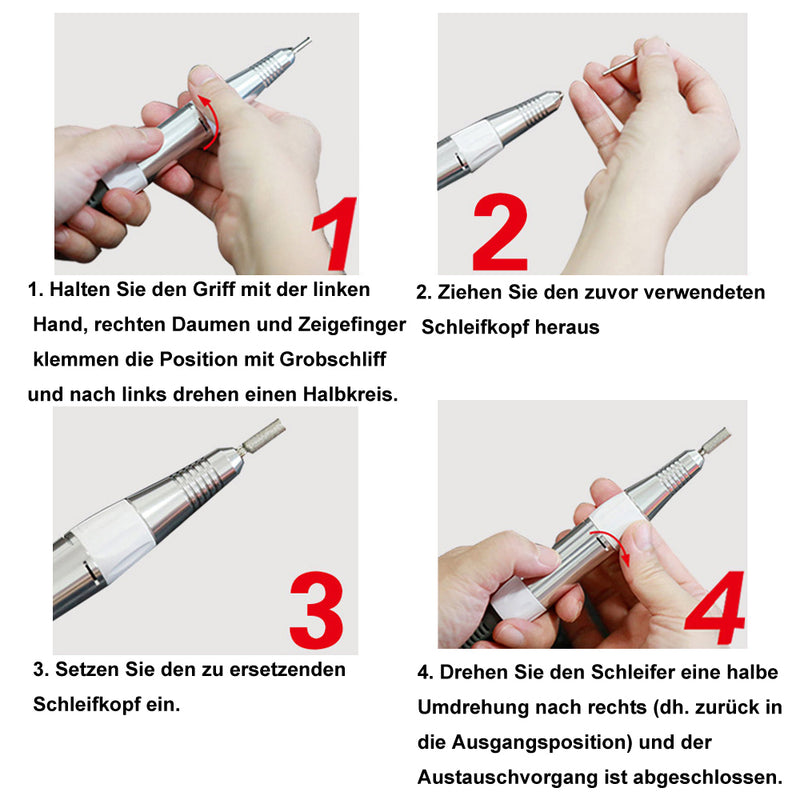 Sonnewelt Elektrische Nagelfräser 30000 U/min Nagelfeile Pediküre