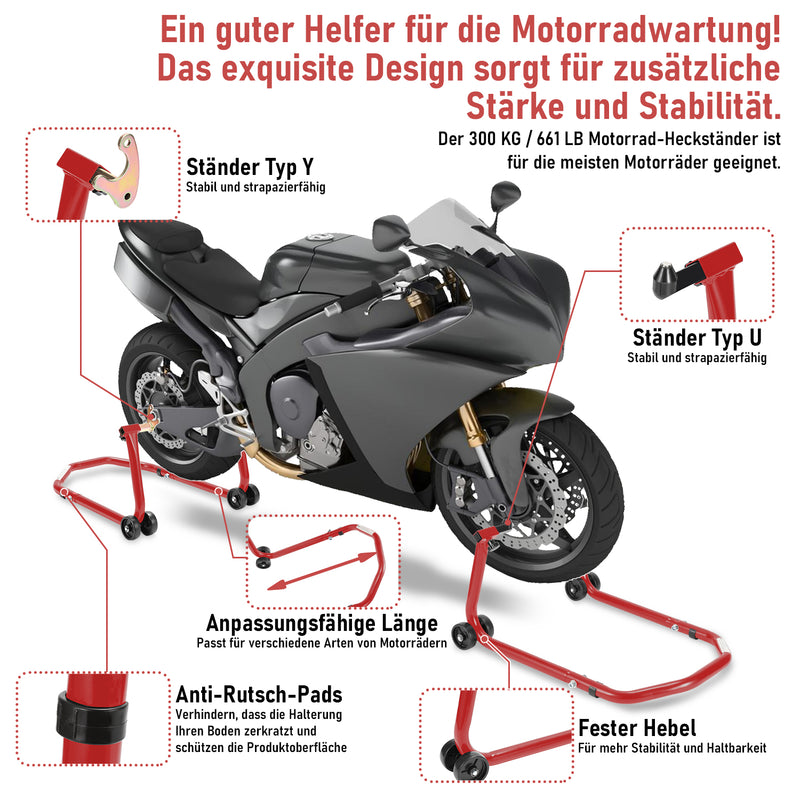 Sonnewelt Motorradständer Motorradheber Vorne/Hinten