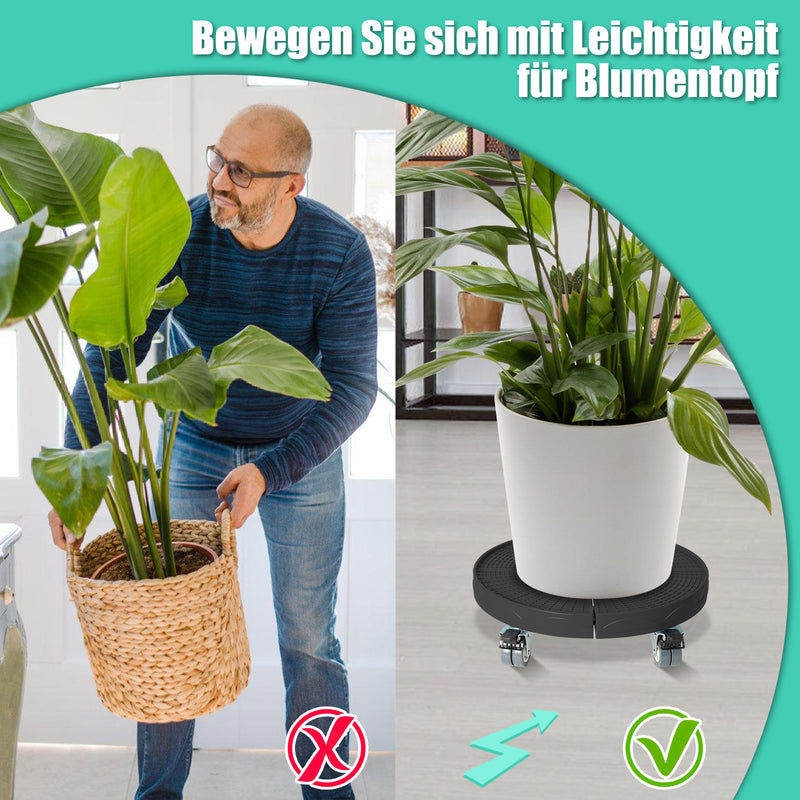 Sonnewelt Pflanzenroller Rund Einstellbar mit 360°Drehbare Rädern