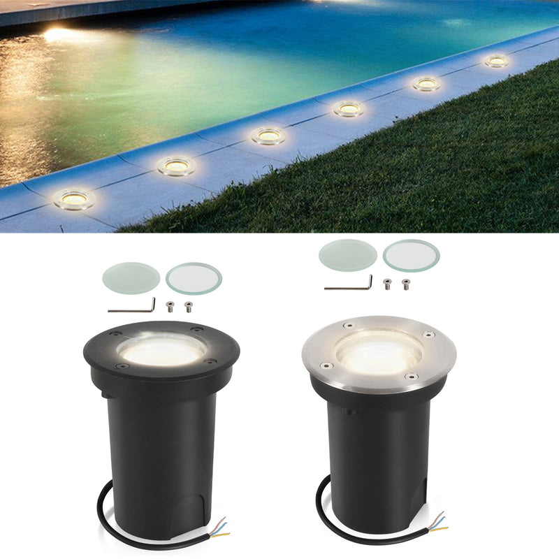 Sonnewelt LED Bodeneinbaustrahler 3W Naturweiß mit Mattierten Ersatzlinsen