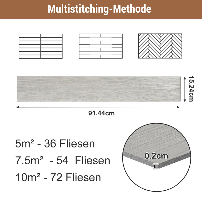 Sonnewelt PVC Bodenbelag Selbstklebend Vinylbod 2mm Dicke