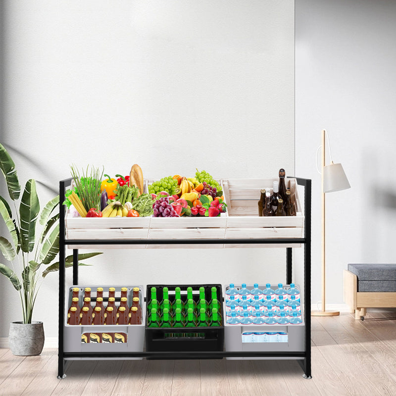 Sonnewelt Getränkekistenregal für 6 Kästen 105*85*32CM