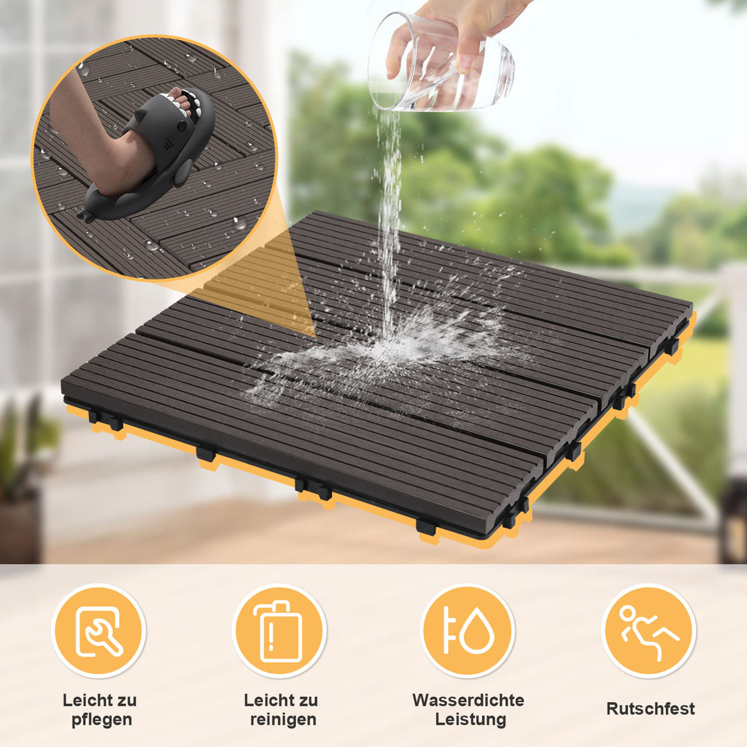 Sonnewelt WPC Terrassenfliesen Klickfliese 30x30cm 11stk