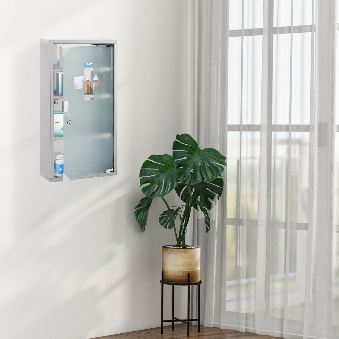 Sonnewelt Medizinschrank für Zuhause aus Edelstahl 30x30x12cm/57x30x12cm