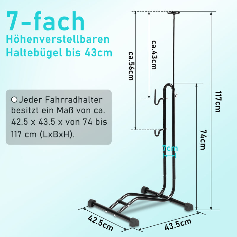 Sonnewelt 3 in 1 Fahrradständer Boden 20 bis 29 Zoll