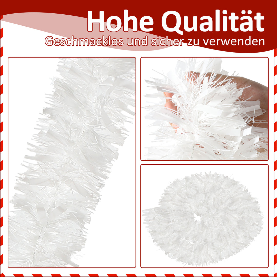 Sonnewelt Weihnachtsgirlande Girlande Weiß 2M 6 Stück