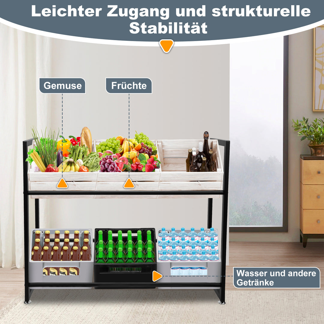 Sonnewelt Getränkekistenregal für 6 Kästen 105*85*32CM
