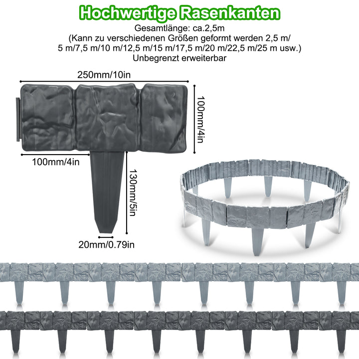 Sonnewelt lawn edge plastic stone look