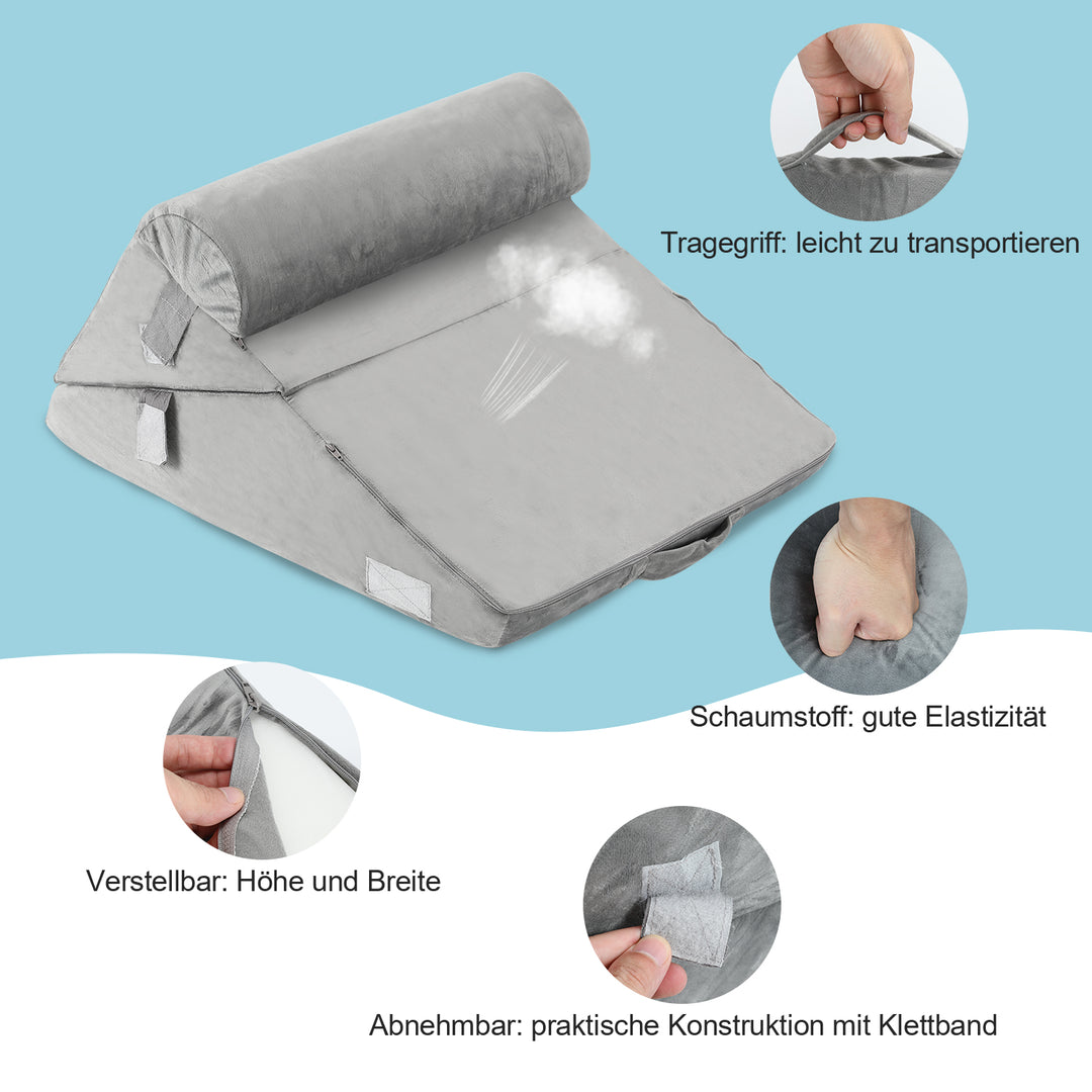 Sonnewelt wedge pillow bed headboard with removable neck roll