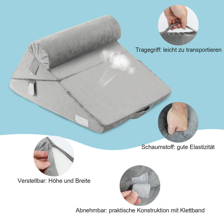 Sonnewelt wedge pillow bed headboard with removable neck roll