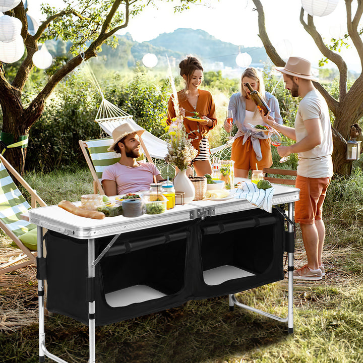 Sonnewelt foldable camping kitchen with 2 compartments