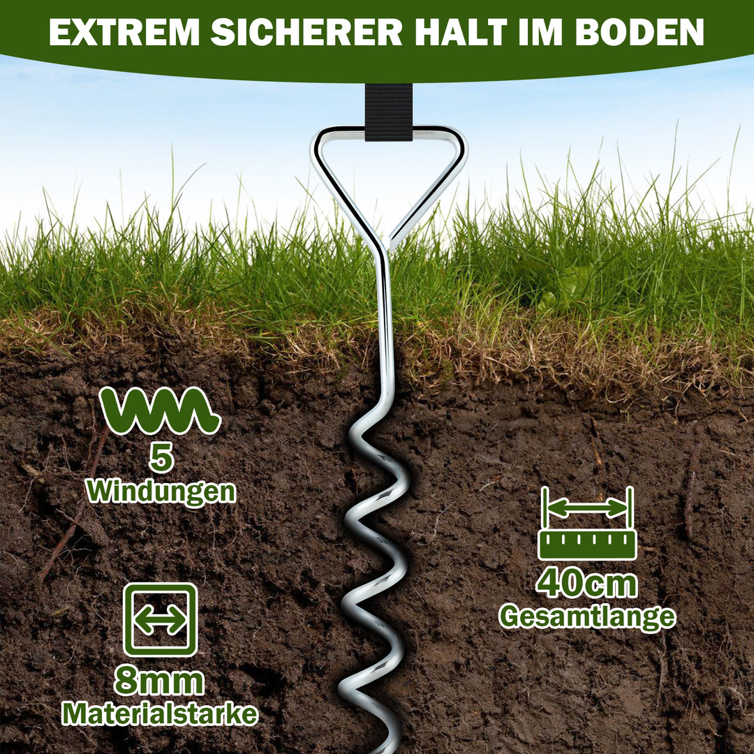 Sonnewelt Bodenanker für Trampoline Bodenveranker 4X