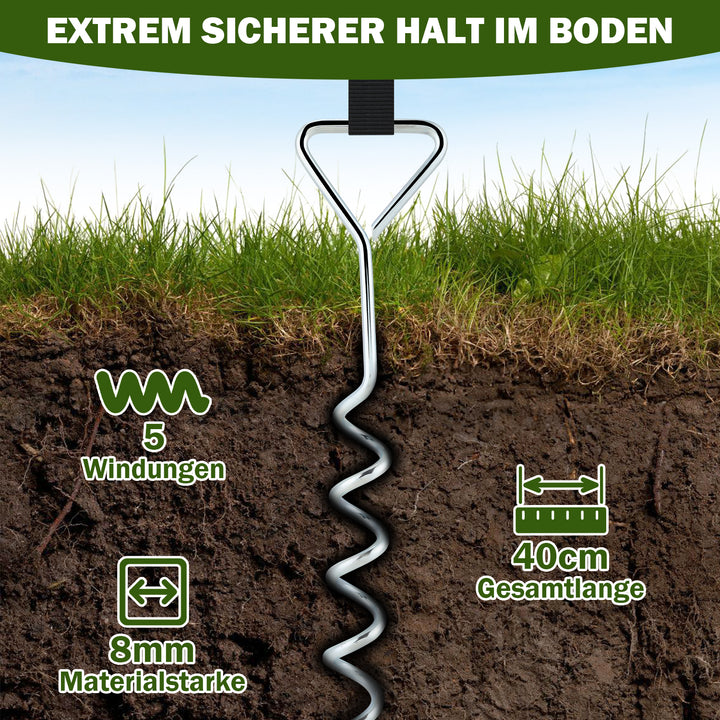 Sonnewelt Bodenanker für Trampoline Bodenveranker 4X