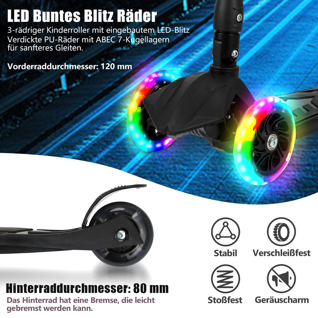 Sonnewelt Children's Scooter Foldable with LED Luminous Wheels