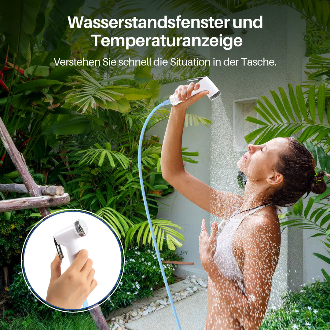 Sonnewelt Campingdusche 12L Tragbarmit Fusspumpe