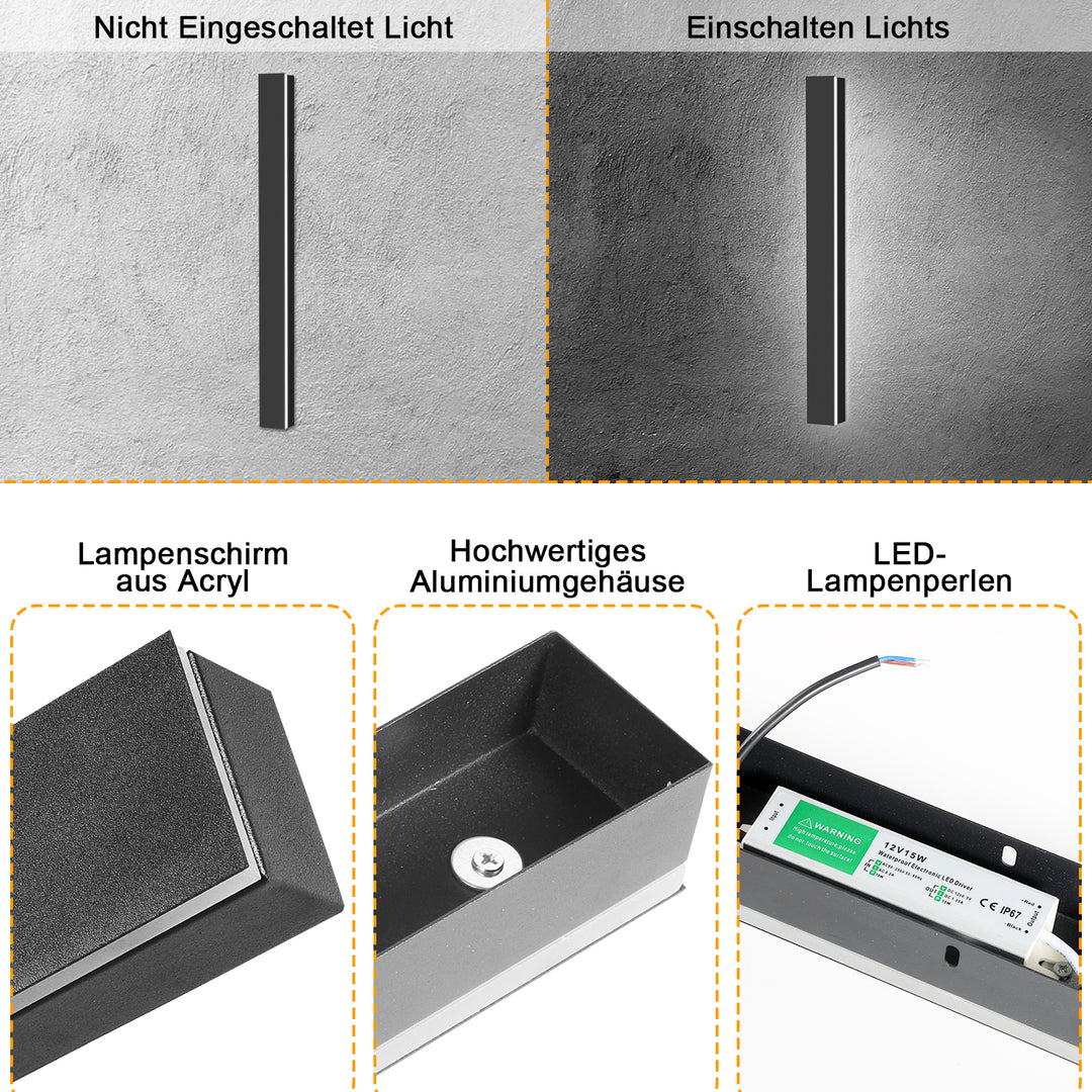 Sonnewelt LED Wandleuchte Flurlampe KaltesWeiß/Warmweiß