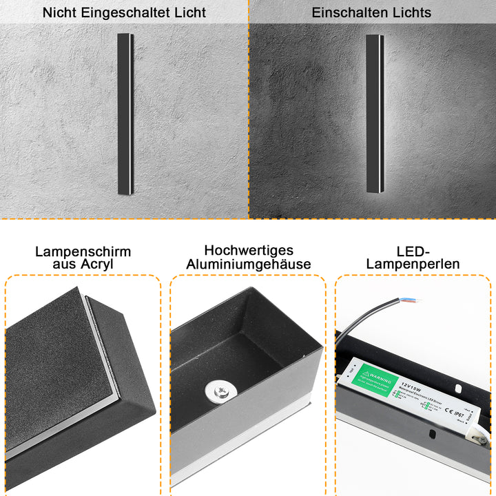 Sonnewelt LED Wandleuchte Flurlampe KaltesWeiß/Warmweiß