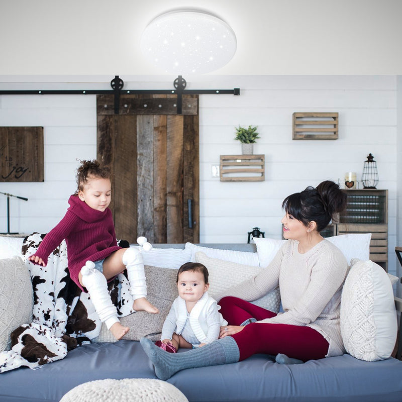 Sonnewelt 24W LED Deckenleuchte Dimmbar mit Sternenhimmel-Effekt