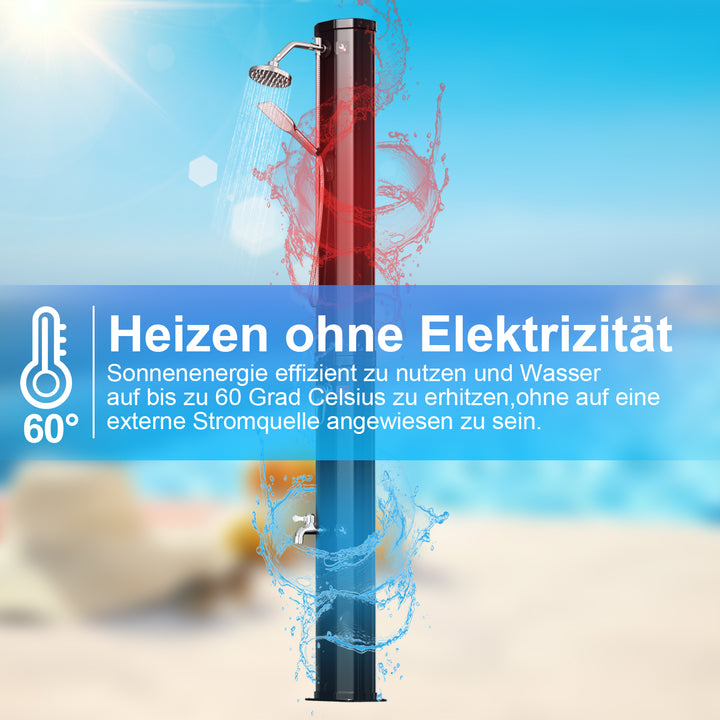 Sonnewelt Solar Shower 40L Solar Shower Garden Shower Incl. Protective Cover and Hand Shower