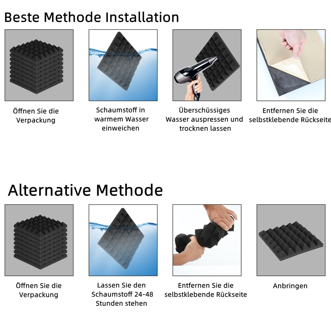 Sonnewelt Acoustic Foam Self-Adhesive 3D High-Density Pyramid