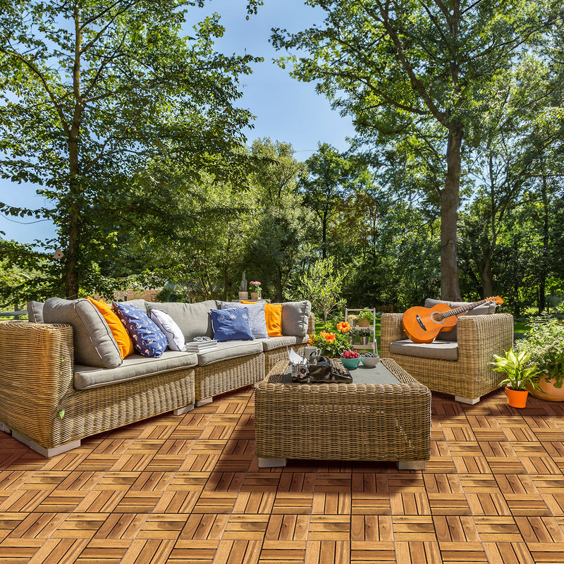 Sonnewelt wooden tiles 30x30cm 12 slatted tiles (11 pieces)