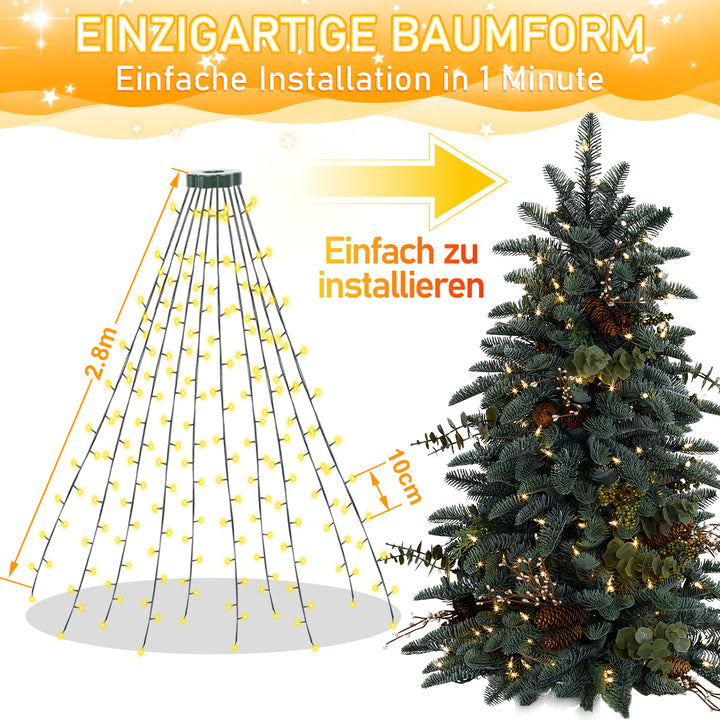 Sonnewelt LED Christmas tree lighting with ring 280 LEDs IP44