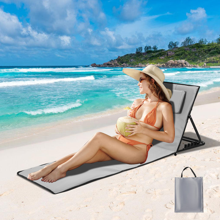 Sonnewelt Beach Loungers Portable Beach Mat with Adjustable 5-Level Height