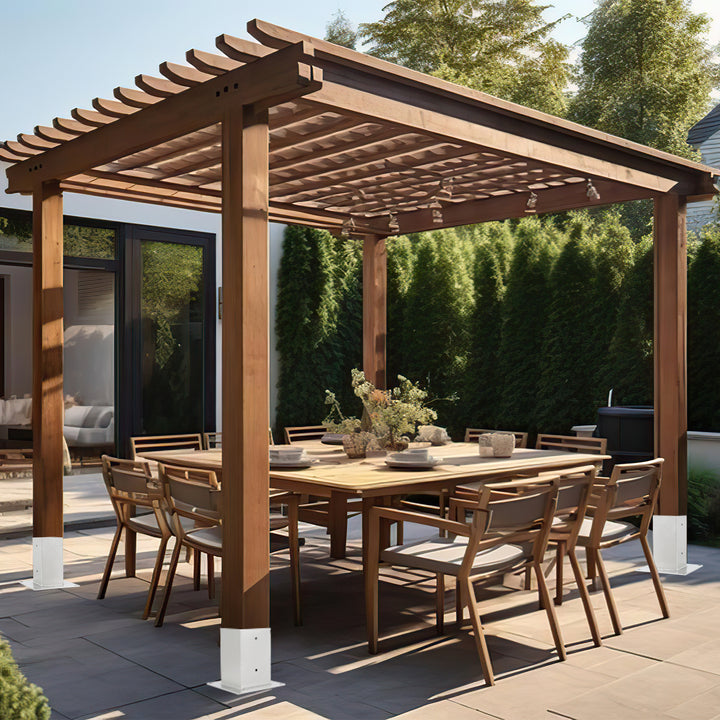 Sonnewelt Pfostenträger Aufschraubhülse Feuerverzinkt 4er Set 70-120mm