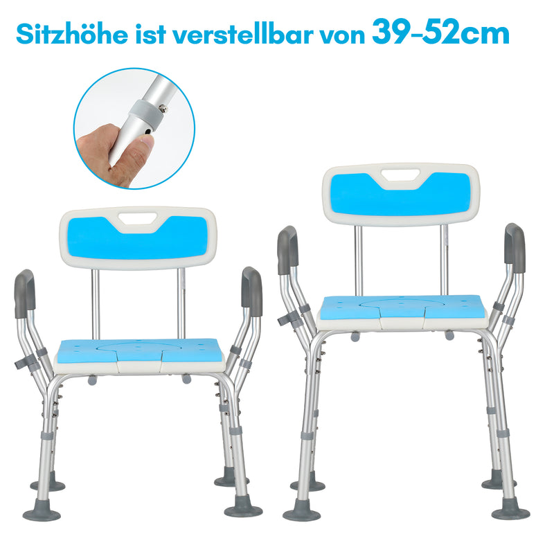 Sonnewelt Duschhocker für senioren Duschstuhl mit Rückenlehne