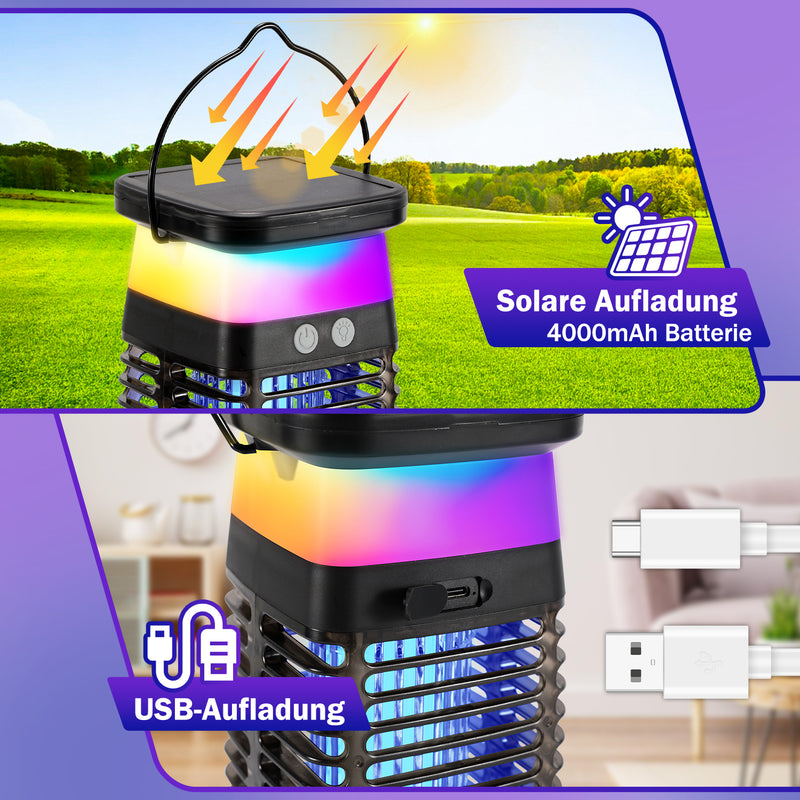 Sonnewelt Solar Mückenabwehr-Lampe UV-Licht Mückenlampe RGB