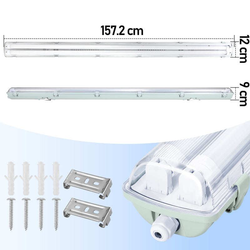 Sonnewelt LED Feuchtraumleuchte 2x 24W 150 cm T8 Kaltweiß/Neutralweiß