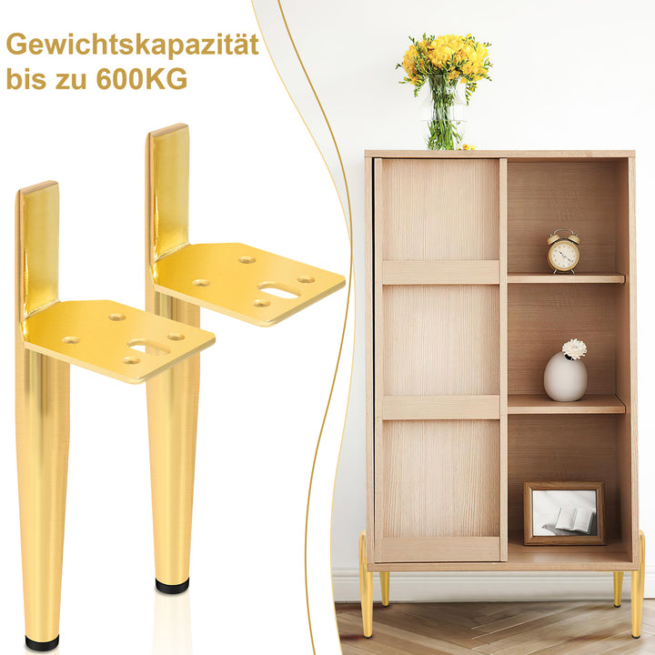 Sonnewelt Set of 4 Metal Furniture Feet Cabinet Feet Gold