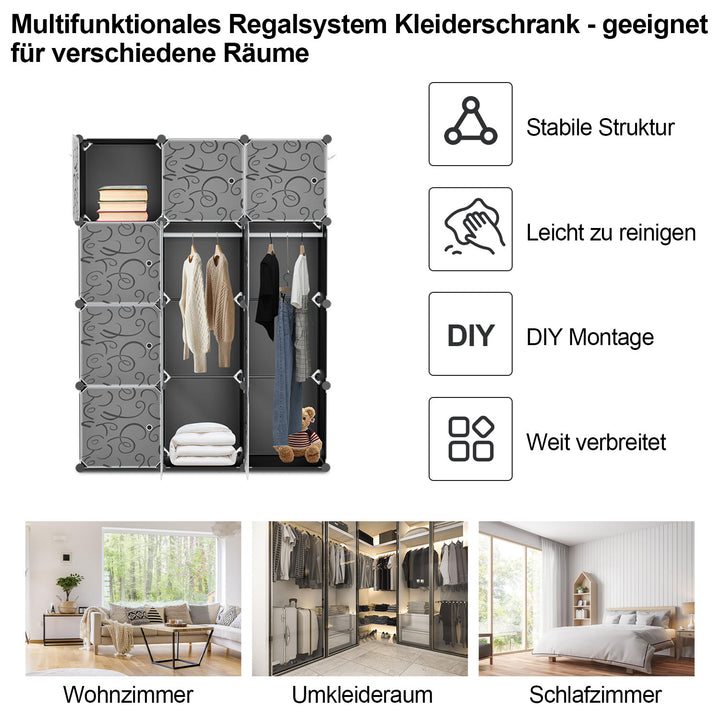 Sonnewelt Multifunctional Wardrobe with Hooks and Hangers