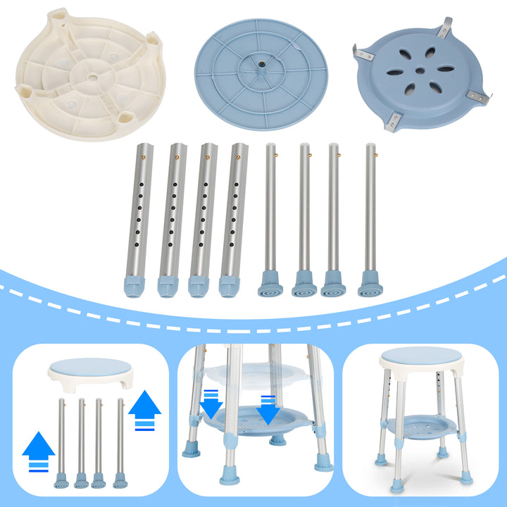 Sonnewelt shower stool 360° rotatable with pallets