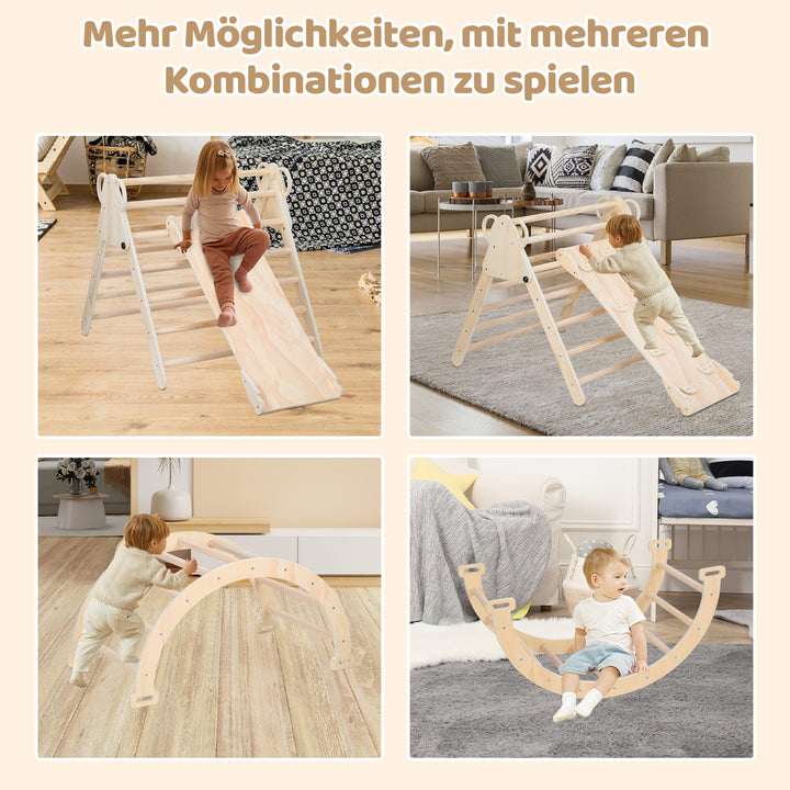 Sonnewelt Indoor 3-in-1 Climbing Frame with Arch/Slide/Triangle