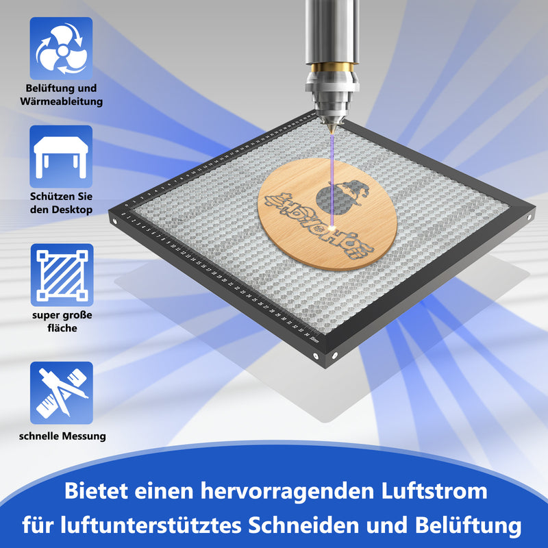 Sonnewelt Wabentisch für Laser Graviermaschine 400x400x22mm