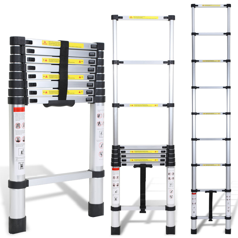 Sonnewelt Teleskopleiter Aluminium Belastbarkeit bis zu 150kg 2.6m-5m