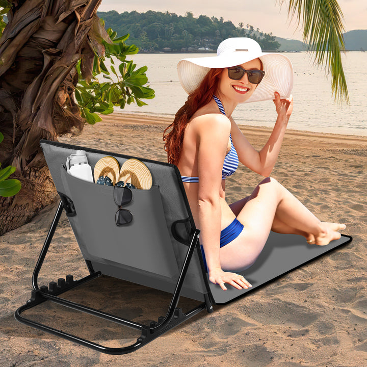 Sonnewelt Strandliegen Tragbar Strandmatte mit Einstellbar Höhe 158cm