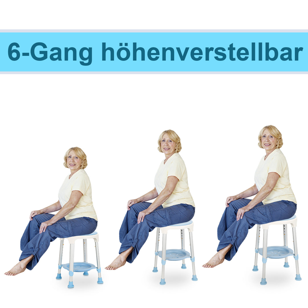 Sonnewelt shower stool 360° rotatable with pallets