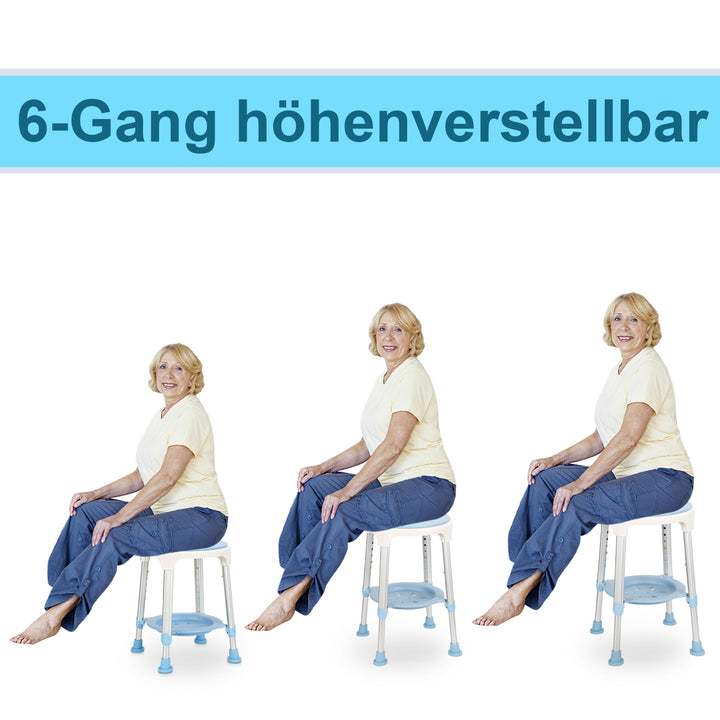 Sonnewelt shower stool 360° rotatable with pallets