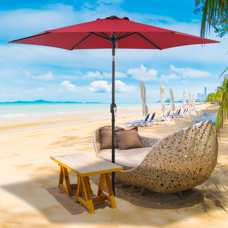 Sonnewelt Sonnenschirm 2.7m Winkelverstellbar mit/ohne LED