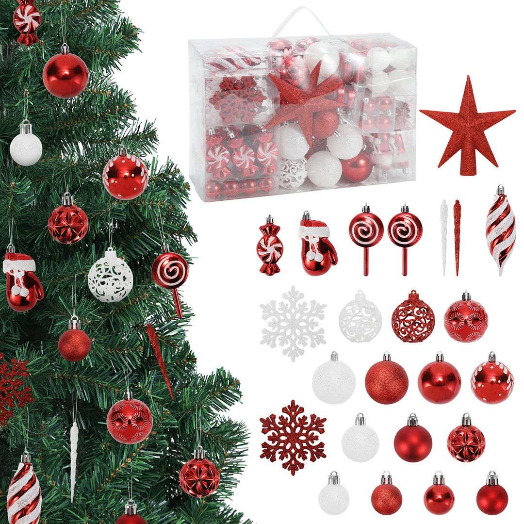 Sonnewelt Christmas Baubles Set 130 Christmas Tree Baubles for Christmas Tree