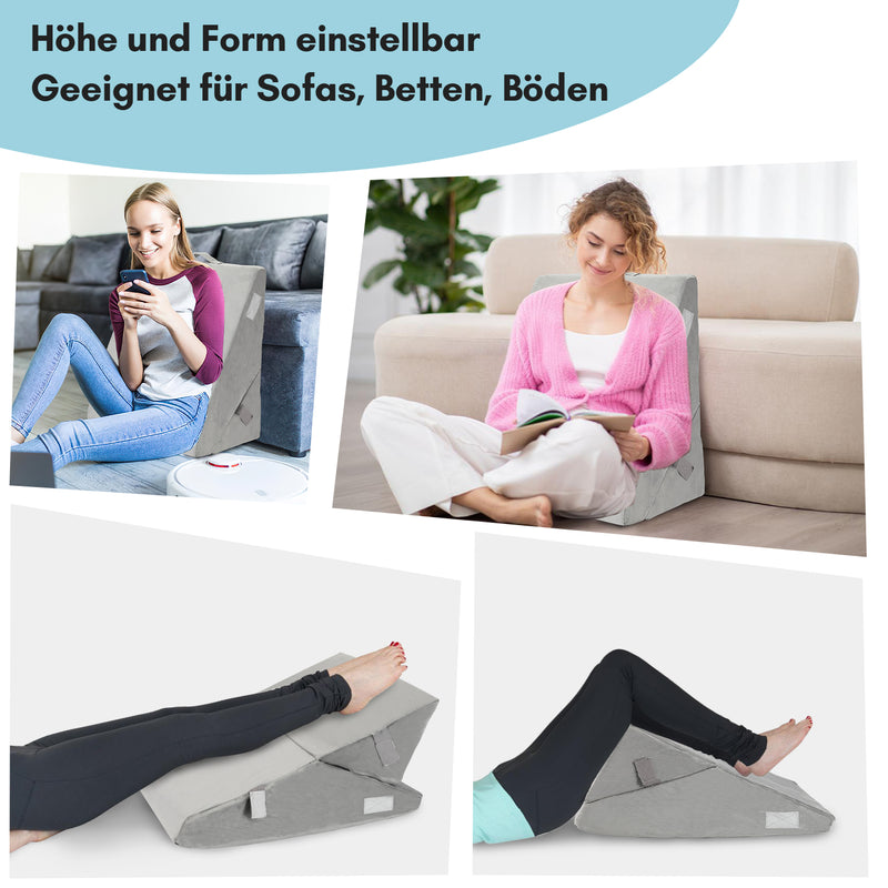 Sonnewelt Keilkissen Bett Kopfteil mit Abnehmbare Nackenrolle