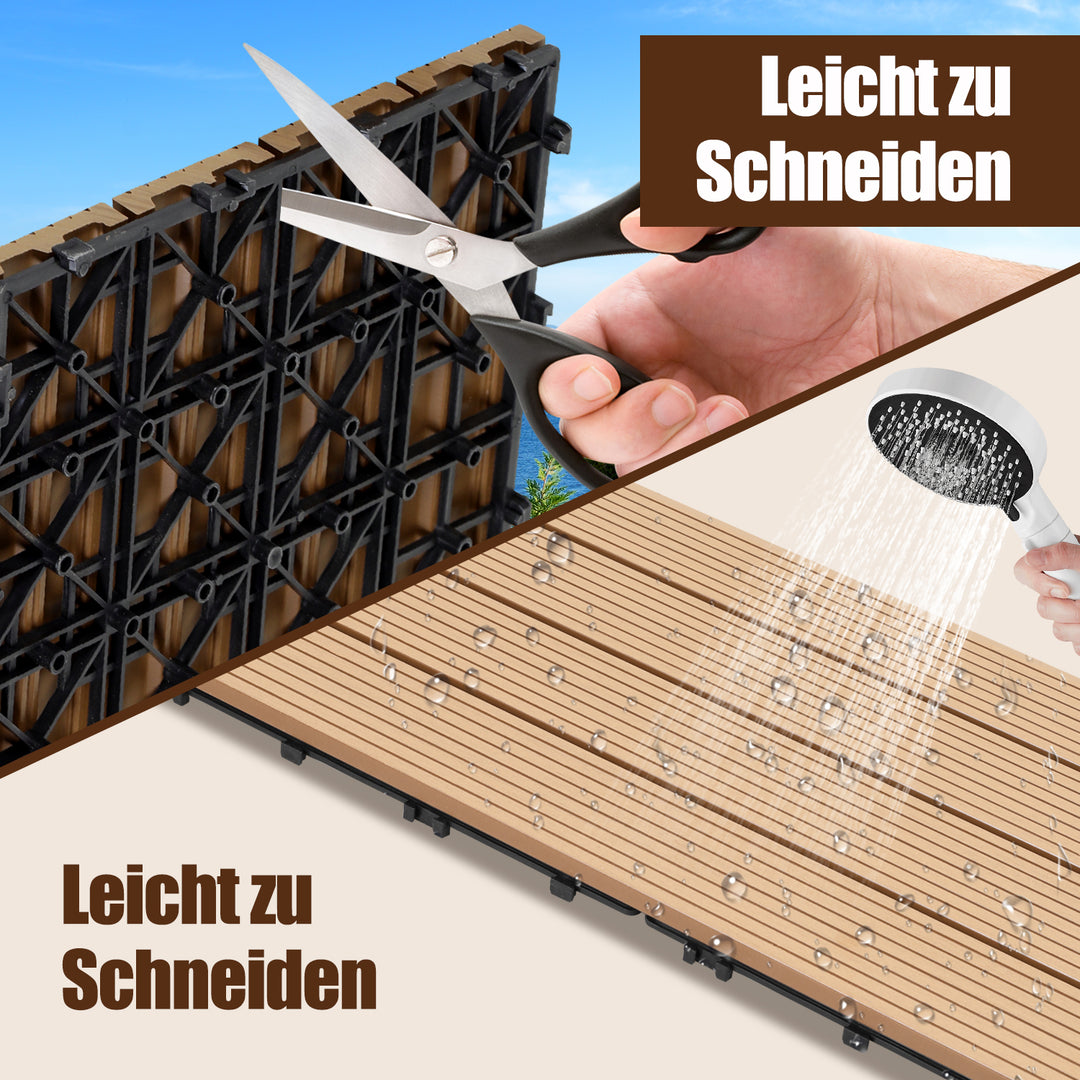 Sonnewelt WPC Terrassenfliesen Klickfliese 30x60cm 6stk
