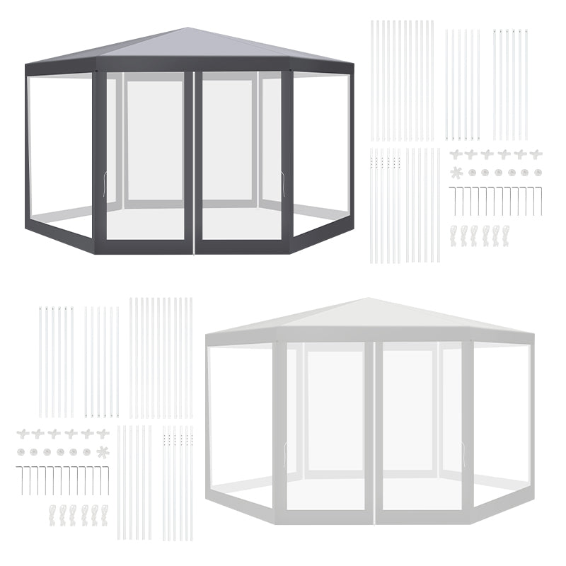 Sonnewelt Pavillon Gartenzelt mit Moskitonetz Wasserdicht 6-eckig
