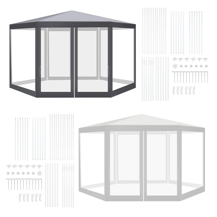 Sonnewelt Pavillon Gartenzelt mit Moskitonetz Wasserdicht 6-eckig