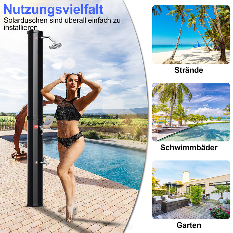 Sonnewelt Solardusche 35L Solardusche Gartendusche Inkl. Schutzhaube