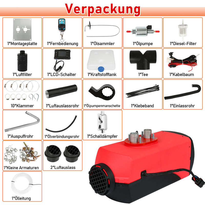 Sonnewelt 5KW 12V Diesel Standheizung Luftheizung